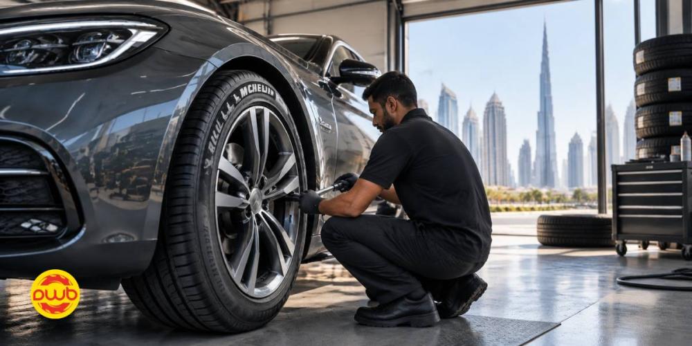 Michelin tyres installed on luxury car